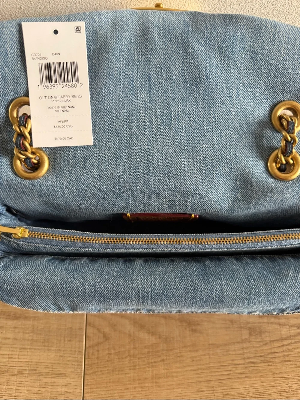 Authentic Coach Quilted Denim Tabby 26 - Picture 7 of 11